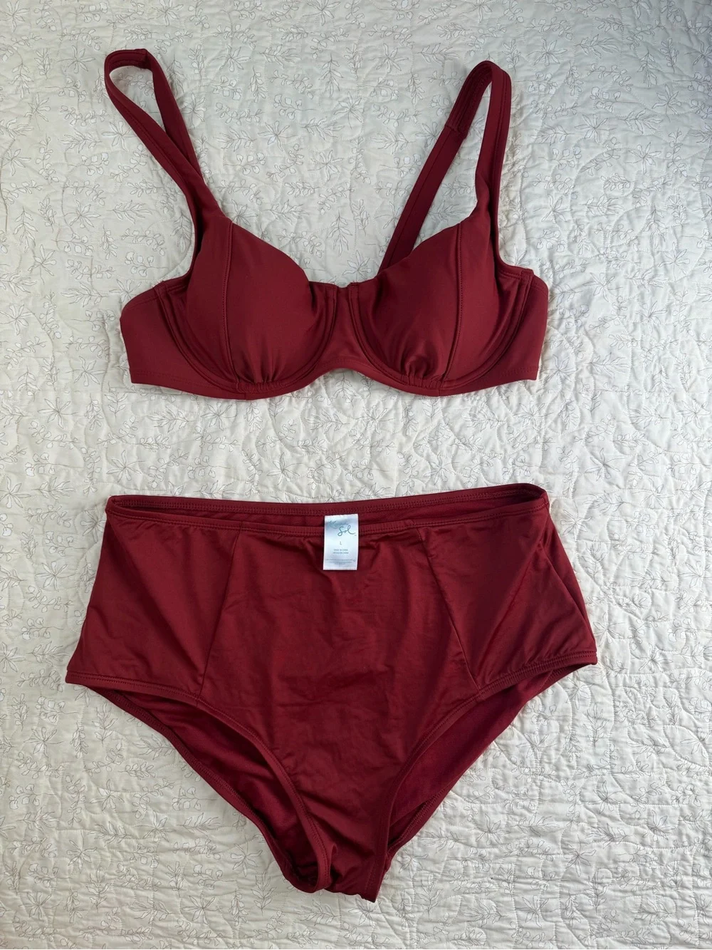 Kona Sol Burgundy Underwire Bikini Set